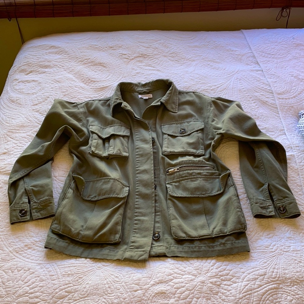 Topshop Cargo Military Green Jacket